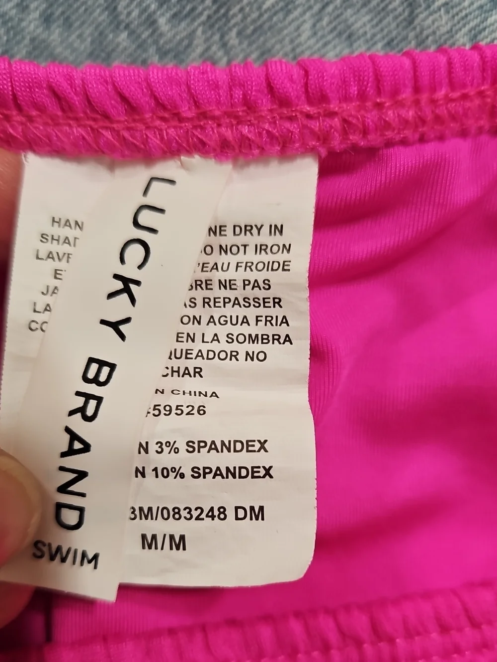 Lucky Brand Hot Pink Side-Tie Textured Bikini Bottoms Medium